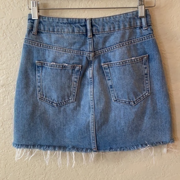 Topshop Moto raw hem mini denim skirt - Picture 10 of 13